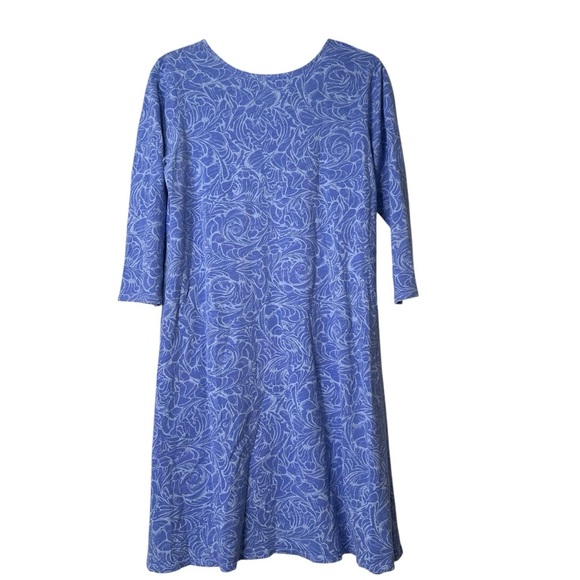 Fresh Produce Women’s M Dalia Blue Periwinkle Floral Swirl Print Pocket Dress - Picture 7 of 10